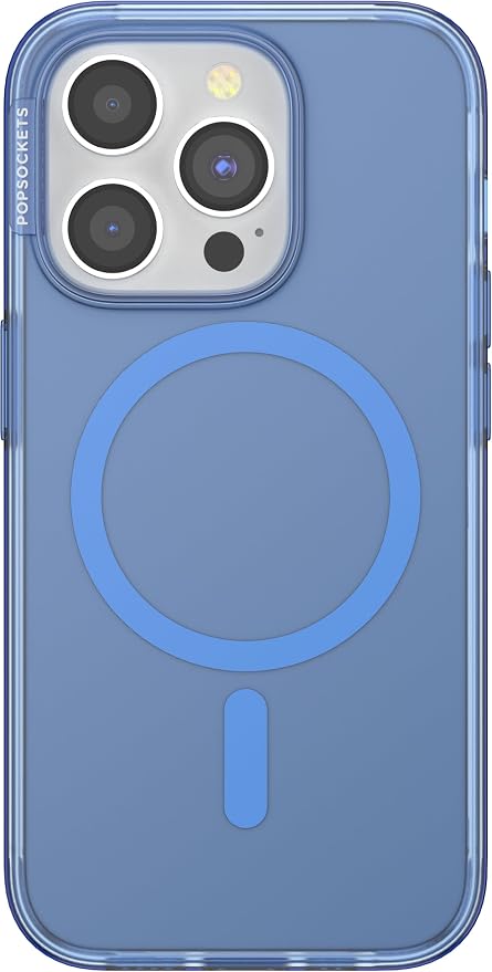 PopSockets iPhone 15 Pro Phone Case with MagSafe- Vermeer Blue | Magnetic, Wireless Charging, Camera & Drop Protection, Light Blue, Baby, iPad, Removable, Popper