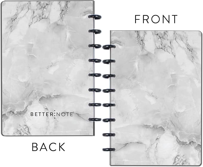 BetterNote COVER 9-Disc Planner Lightweight Durable MEDIUM (Not) Marble