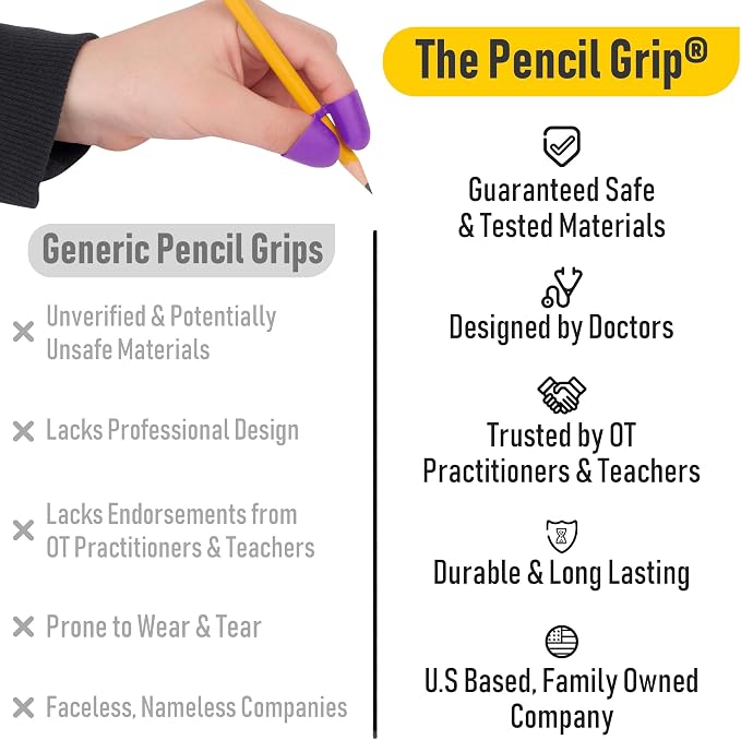 The Pencil Grip The Classics TPG-21106 Writing CLAW for Pencils and Utensils, Small Size, 6 Count Assorted Colors, Assorted: Blue/Green/Orange/Pink/Purple/Red/Yellow