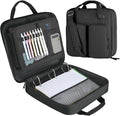 3 Inch Zipper Binder 3 Ring with Shoulder Strap & Multi-Pocket | Binder with Zipper Holds Up to 700 Sheets for Office School, Compatible with 13” MacBook Laptop ipad, Black