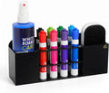 Strong magnetic dry-erase whiteboard holder, 8-slot acrylic pen organizer with glass and wall mounting hardware for refrigerator, office, and classroom. Markers, Eraser, Cleaner Not Included (Black)
