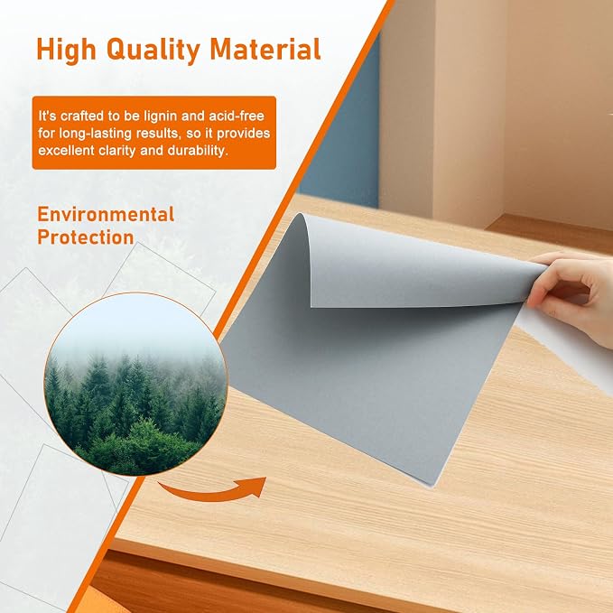 Guakicae 32 Sheets Grey Cardstock 8.5 x 11 Printer Paper 80lb | Thick Silver Card Stock for Cards Making, Invitations, Certificates, Anniversary Cards, Office Printing