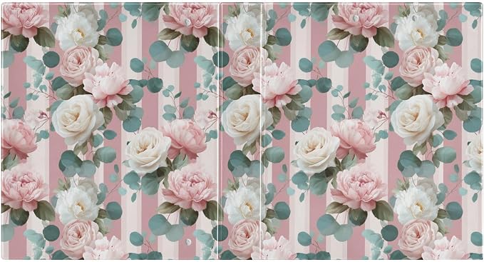 Rose Flower Round Ring Binder for Recipe Budge Storage Organizer, Printed D Ring 1.5 Inch Binders for Office Work School Aesthetic Binder with Clear Pocket Non-Slip Clip