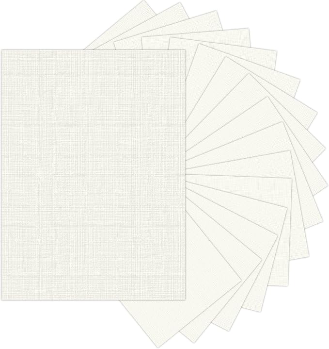 Linen Textured Cardstock 80lb 120 Sheets 8.5x11 Inch Craft Paper for Invitations Printing Scrapbooking DIY Crafts | Ivory