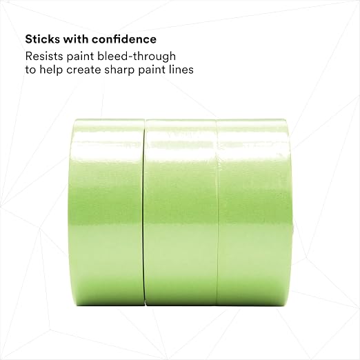3M High Performance Green Masking Tape 401+, 48 mm x 55 m, 6.7 mil | 12 Roll/Case, Strong Holding Power for Automotive, Specialty Vehicle and Industrial Markets