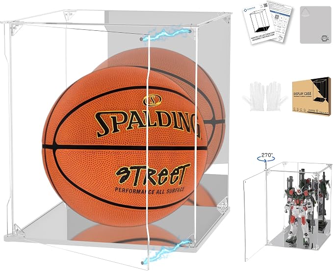 Clear Acrylic Display Case with Mirrored Back and Base, UV Protected Acrylic Box with Magnetic Door, Dustproof Display Box Showcase for Collectibles, Figures, Models, Toys (12x12x12inch)