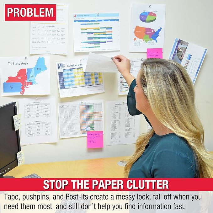 Ultimate Office AdjustaView Expandable Desk Reference Display Organizer 20B | 5 Adjustable Viewing Angles, Dual Weighted Base, 20 Letter Size EZ-Load Black Pockets, ADD-ON to Expand Capacity at Anytime