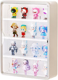 Wall Mounted Display Case for Figures, 15.75" High, Shadow Box with Shelves | Hanging Trinket Display Shelf for Collectibles Action Doll Blindboxes, 4-Layer White Shelf with Clear Magnetic Door 1 Pack