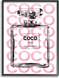 'Glam Perfume Bottle Brand Text'| Framed Giclee Art | Stupell Industries | Black, 24 x 30 Inches, Easy to Hang and Sturdy, Made in USA, by Amanda Greenwood