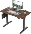 DESINO Standing Desk, 32 × 19 Inches Electric Height Adjustable, Sit and Stand Up, Computer Office Desk with Splice Board, Black Frame/Black Walnut TOP
