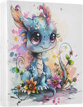 3 Ring Binder Cute Dragon Style 1.5" Round Ring Binders View Binder with 200 Sheet for Women Men Office Kids School Supplies, 1 Pack
