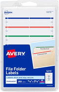 Avery® File Folder Labels on 4" x 6" Sheets, Easy Peel®, Assorted, Print & Handwrite, 2/3" x 3-7/16", 252 Labels (5215)
