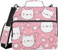 3 Ring Zipper Binder with Shoulder Strap Cat Star Pink 2 Inch Zippered Binder Bag 500 Sheet Capacity Multi Pockets for School Supplies