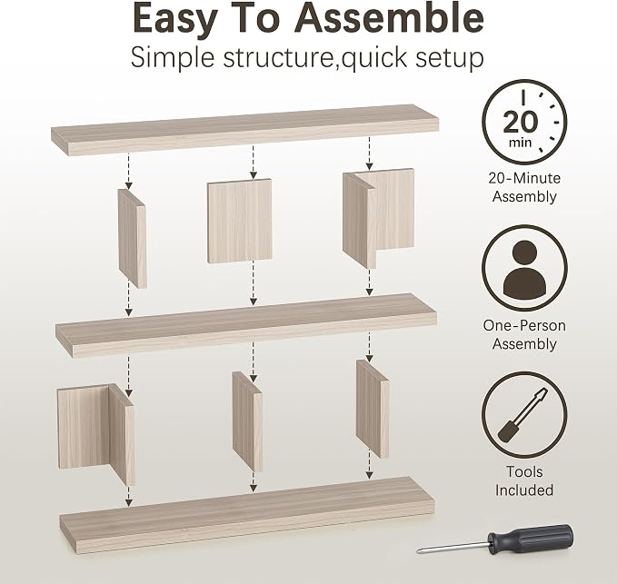 TIQLAB 63" Book Shelf Horizontal,3 Shelf Bookcase Open Storage,Light Walnut | low bookcase horizontal bookshelf, for bedroom office or living room, long console table behind couch, display rack