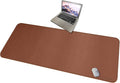 CENNBIE 59"x27.5" Leather Desk Mat Protector, Large Desk Pad XXL (Brown) | Premium Stitched Edges Resist Wear. Waterproof, Non-Slip & Easy To Clean. Protects Desk From Scratches. For Office & Home.
