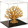 Acrylic Display Case 9x9x9 Inch, Clear Collectible Display Box with Matte Black Base, Dustproof Showcase for Figures, Models, Sports Memorabilia – Easy Self Assembly