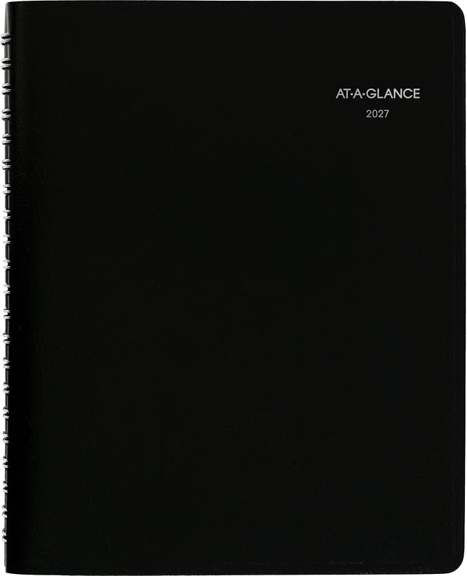 AT-A-GLANCE 2027 Appointment Book Planner, Daily Group Planner, 8" x 11", Four Person, Quarter-Hour, DayMinder, Black (G5600027)