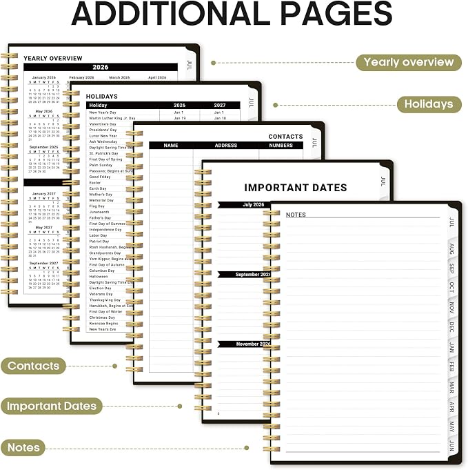 Academic Planner 2026-2027, Jul 2026-Jun 2027 Monthly & Weekly Planner