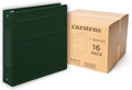 Carstens 2-Inch Heavy Duty 3-Ring Binder - Side Opening, Forest Green, Durable Plastic, No-Gap Rings, Waterproof Covers, No Pockets, Holds 300 Letter Sheets, BPA-Free, Made in USA (5820-3R) Case of 16