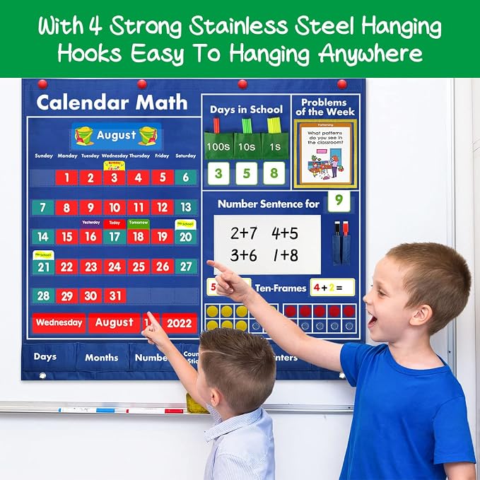 Boczif Math Calendar Classroom Pocket Chart, Classroom Must Haves