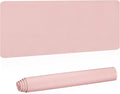 Patikil Desk Mat, 48""x17" Non-Slip Waterproof PU Leather Desk Pad Dual Sided Home Work Study, Light Pink