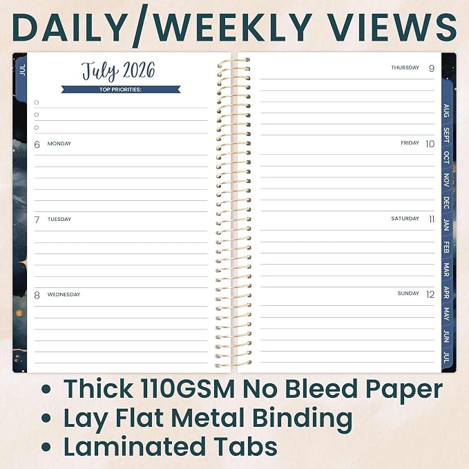 bloom daily planners 2026-2027 Academic Year Pocket Planner (July 2026 - July 2027) 13 Months - SMALL 4” x 6” Weekly Monthly Agenda Organizer & Calendar Book - Midnight Sky