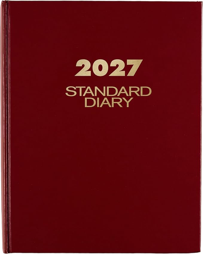 AT-A-GLANCE 2027 Daily Planner, Standard Diary, 7.5" x 9.5" Journal, Hardcover, Red (SD3741327)