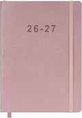 2026-2027 Planner - Weekly and Monthly Planner, Oct 2026 - Dec 2027, Vegan Leather Cover, Elastic Closure, 7"x9.25", Rose Gold