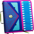 Case-it The Dual 2-in-1 Zipper Binder | Two 1.5-Inch D-Rings, 600 Sheet Capacity, Pencil Pouch & Multiple Pockets | School & Office Organizer with Shoulder Strap | Dual-101 Monster Design Purpal