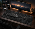 Extended Large Gaming Mouse Pad 29.5x16 Inch,Topographic Map Lines Desk Mat | Contour Geographic Background Design with Non-Slip Rubber Base, Large Mousepad for Gaming, Office, Laptop & Computer PC