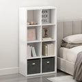 Furinno Simple 8-Cube Storage Organizer, Extra Thick Frame, Plain White | Vertical/Horizontal, Open Back, Display Shelf, Shelving Unit, Storage Shelves, for Organization, Living Room, Home Office