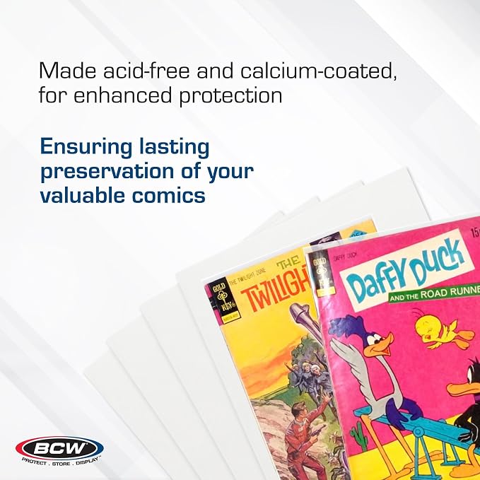 BCW Regular Comic Backing Boards | 100 Count Each | Acid-Free Storage Solution for Comic Collectors | Protection and Display for Comic Books