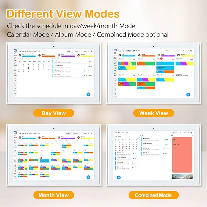 10.1" Digital Calendar No Monthly Fee Small Kitchen Planner