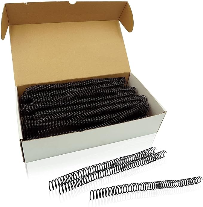 Binditek Plastic Spiral Binding Coils, 20 mm, 4:1 Pitch, Black, 50 Pack | Coil Binding Spines, 3/4", 170 Sheet Capacity, 48 Loops, for Letter-Size Reports, Presentations, School and Office Projects