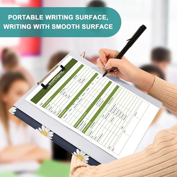 Flower Daisies Floral D Ring Binders 1.5 Inch with Clear Pocket, School Office Supplies Water Resistant Kitchen Recipe Organizer Hard Round Ring View Binders with Aesthetic Print
