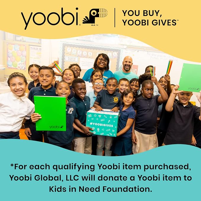Yoobi 1 Inch Binder Set – 3-Ring Binders with 2 Pockets – Perfect for School or Office – Holds up to 220 Sheets – 4 Pack – Flamingo
