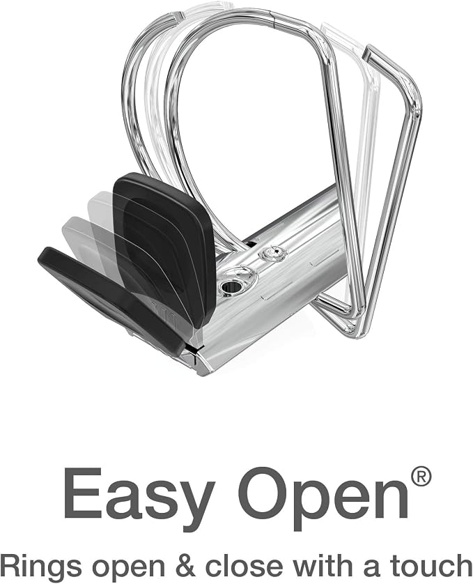 Oxford 2 Inch Binders, 4 Pack, 3 Ring Binder, ONE-Touch Easy Open D-Rings, Holds 530 Sheets, Non-Stick, PVC-Free, Three Ring Binders for Organization and Presentations, Assorted Colors