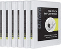 Oxford 3 Ring Binders, 0.5 inch ONE-Touch Easy Open D Rings, Durable Binders for School and Office, View Binder Covers, Xtralife Hinge, Non-Stick, PVC-Free, White, Holds 125 Sheets, 6 PK (79902)