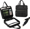 Zipper Binder | 3 Inch O-Ring, 600 Sheet Capacity Trapper Keeper with Shoulder Strap & Handle, Binder Bag with Multiple Storage Pockets, Fits 13" Laptop (Black)