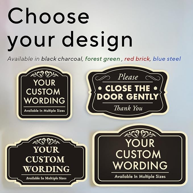 Custom Decorative Metal Signs, Personalized Aluminum Waterproof Signs, Driveway Sign Design 3 Black Charcoal 18x18 In
