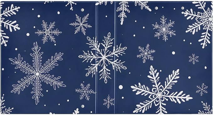 Christmas Snowflake Blue 3 Ring Binder with 2 Interior Pockets 1.5 inch Binders 3 Ring Heavy Duty Fit 8.5" x 11" Letter Size for Office School, 2 Pack