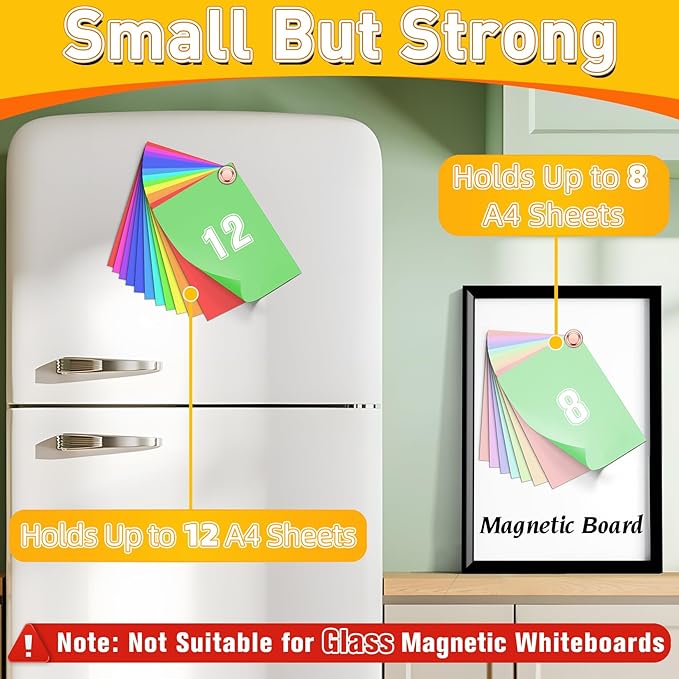 VNDUEEY 16 Pack Refrigerator Magnets Fridge Magnets, Rose Gold Strong Magnet for Whiteboard, Magnet for Kitchen, Office, School, Classroom, Locker, Adults
