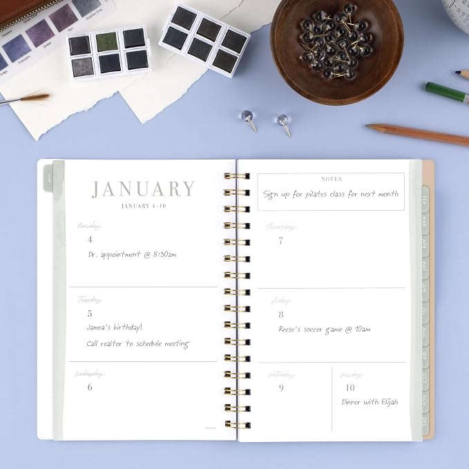 Mead Cambridge 2027 Planner, Weekly & Monthly, 5.5" x 8.5", Leah Bisch, Peony Garden (LB57-200-27)