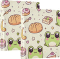Frog Forest Animal Green Dessert 3 Ring Binder with 2 Interior Pockets 1.5 inch Binders 3 Ring Heavy Duty Fit 8.5" x 11" Letter Size for Office School, 2 Pack