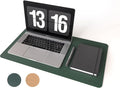 RENMTURE Dual-Sided Mouse Pad, Natural Cork & PU Leather Large Desk Pad for Office and Home Work, Desk Protector Non-Slip, Waterproof, Easy Clean (Dark Green, 23.6" x 13.7")