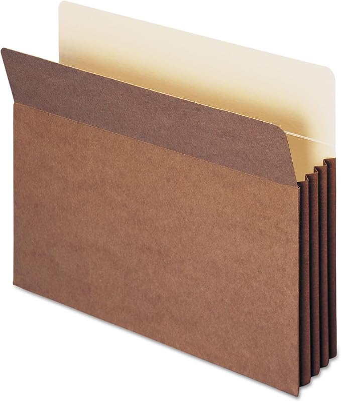 Smead TUFF® File Pocket, Straight-Cut Tab, 3-1/2" Expansion, Letter Size, Redrope, 10 per Box (73380)