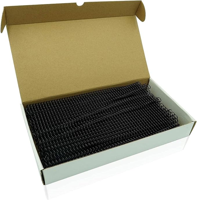 Binditek Plastic Spiral Binding Coils, 10 mm, 4:1 Pitch, Black, 100 Pack | Coil Binding Spines, 3/8", 75 Sheet Capacity, 48 Loops, for Letter-Size Reports, Presentations, School and Office Projects