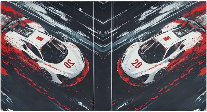 3 Ring Binder Racing Car Truck 1.5" Round Ring Binders View Binder with 200 Sheet for Kids School Supplies Women Men Office, 1 Pack