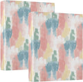 Abstract Art Pastel Color Watercolor 1.5 Inch Binders 3 Ring with Clipboard&2 Pockets Large Heavy Duty Binders Decorative D-Ring Binder Flexible Hardcover Binders, Holds 200 Sheets, 2 Pack