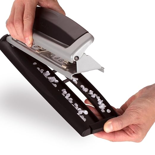 Swingline 3 Hole Punch, 10 Sheet Capacity Three Hole Puncher 3 Ring, Adjustable 2-3 Hole Paper Punch, Precision Pro, Black & Silver (74037)